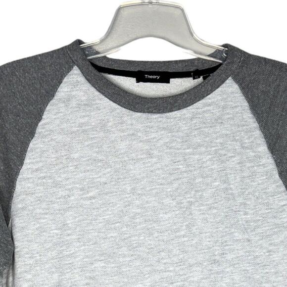 Theory Shirt Mens XL Grey Crew Sweatshirt Veton B Axis Terry Neutral Minimalist - Picture 3 of 6